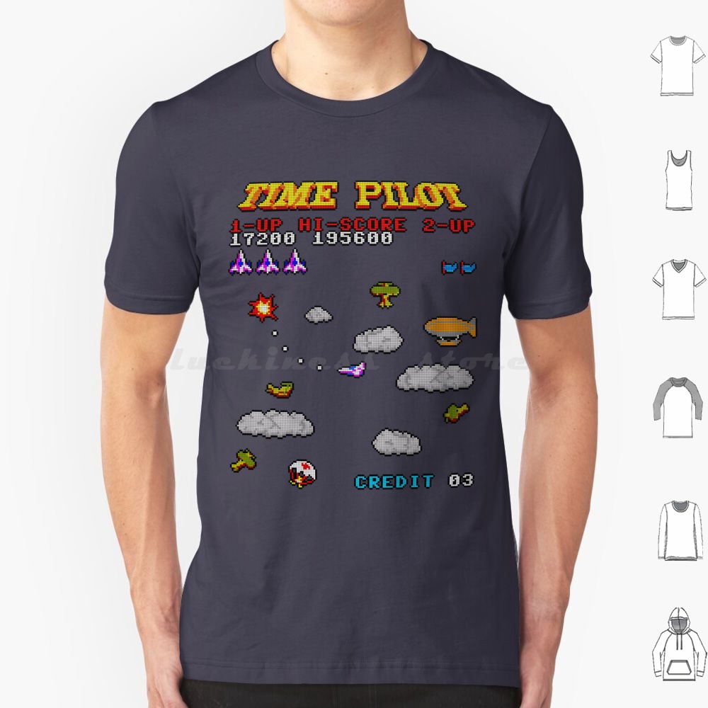 Retro Gaming T Shirt - Футболка Time Pilot 2 из хлопка