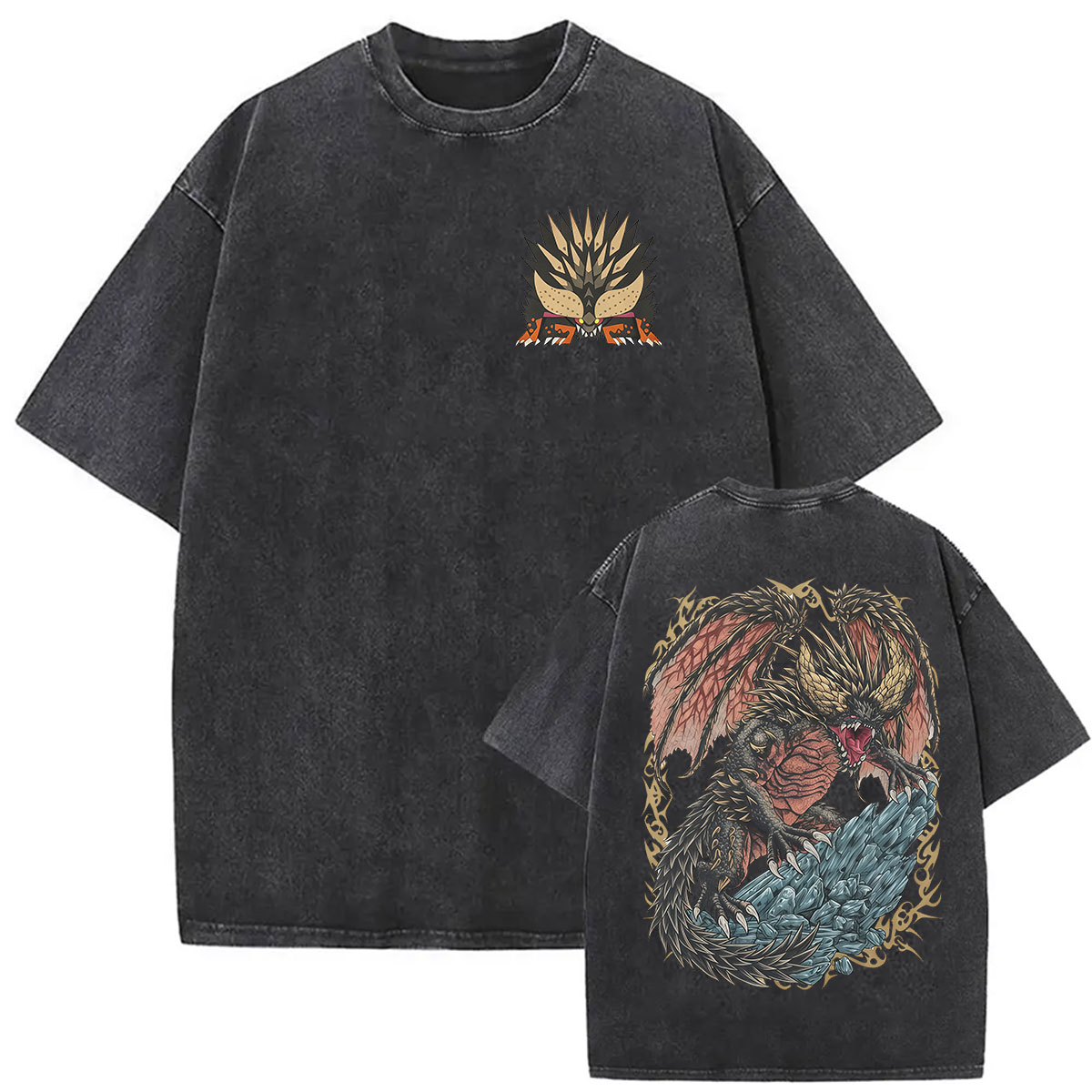 Retro Gaming T Shirt - Винтажные футболки с принтом Monster Hunter,